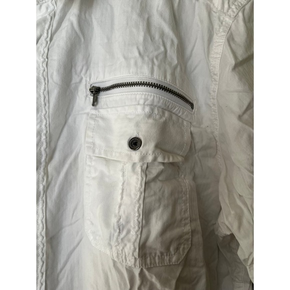 Rock & Republic White Short Sleeve Button Up Shirt Menswear Casual‎ - Picture 2 of 7